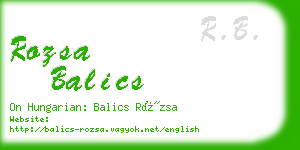 rozsa balics business card